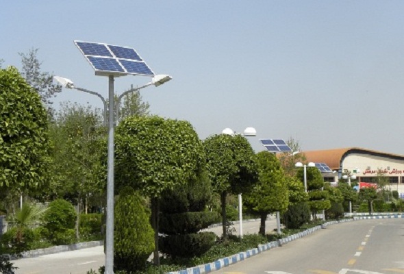 تیر چراغ برق گالوانیزه خیابانی 3 چراغ برق
