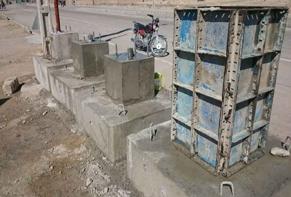 دتایل فونداسیون پایه دکل روشنایی 3 دکل روشنایی