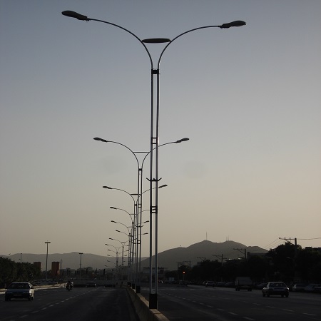 فروش تیر چراغ برق فلزی خیابانی 3 چراغ برق