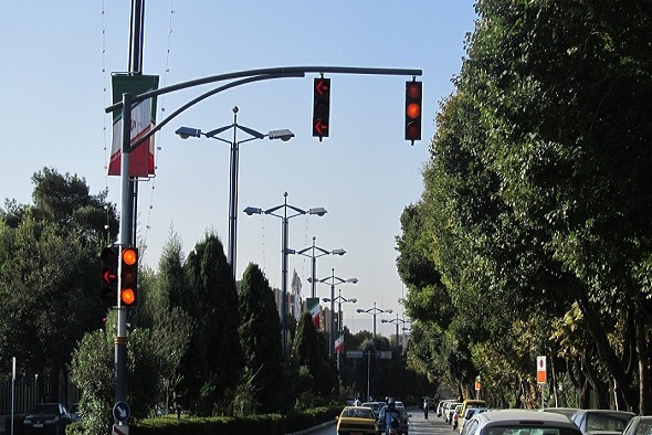 فروش تیر چراغ برق خیابانی 2 چراغ برق