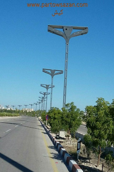 فروش تیر چراغ برق فلزی خیابانی 4 چراغ برق